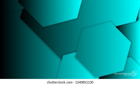 Vector Abstract Background Hexagon blue light and shadow
