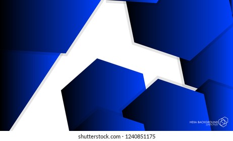 Vector Abstract Background Hexagon blue light and shadow