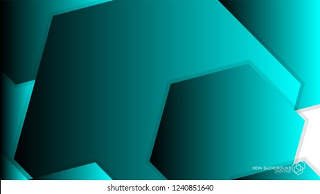 Vector Abstract Background Hexagon blue light and shadow