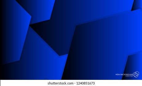 Vector Abstract Background Hexagon blue light and shadow
