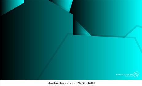 Vector Abstract Background Hexagon blue light and shadow