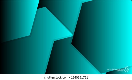 Vector Abstract Background Hexagon blue light and shadow