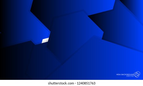 Vector Abstract Background Hexagon blue light and shadow