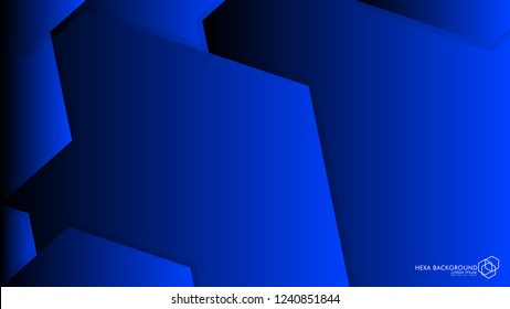 Vector Abstract Background Hexagon blue light and shadow