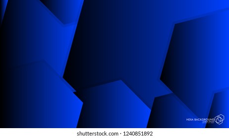 Vector Abstract Background Hexagon blue light and shadow