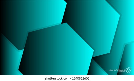 Vector Abstract Background Hexagon blue light and shadow