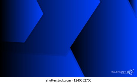 Vector Abstract Background Hexagon blue light and shadow