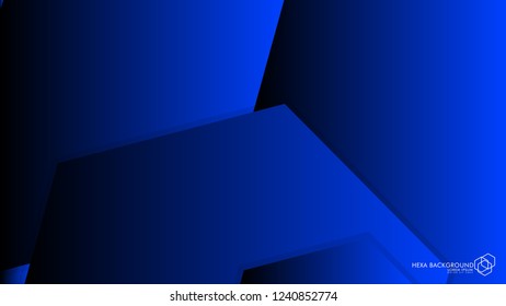 Vector Abstract Background Hexagon blue light and shadow