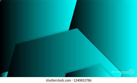 Vector Abstract Background Hexagon blue light and shadow