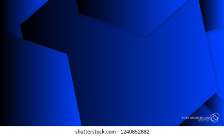 Vector Abstract Background Hexagon blue light and shadow