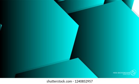 Vector Abstract Background Hexagon blue light and shadow