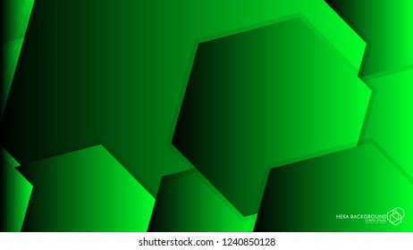 Vector Abstract Background Hexagon green light and shadow