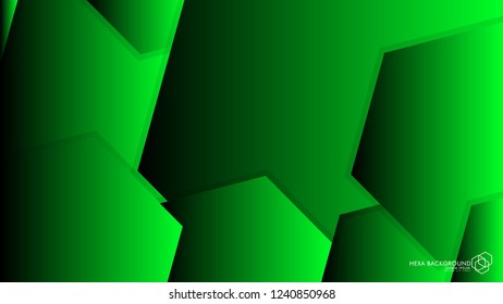 Vector Abstract Background Hexagon green light and shadow
