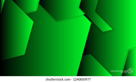 Vector Abstract Background Hexagon green light and shadow