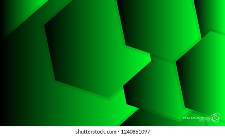 Vector Abstract Background Hexagon green light and shadow