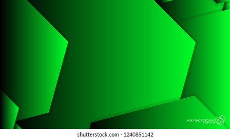 Vector Abstract Background Hexagon green light and shadow