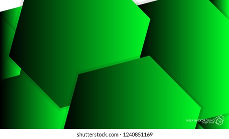 Vector Abstract Background Hexagon green light and shadow
