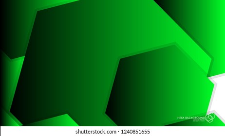 Vector Abstract Background Hexagon green light and shadow
