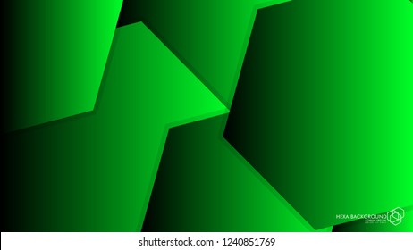 Vector Abstract Background Hexagon green light and shadow