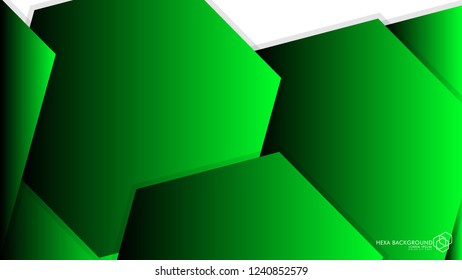 Vector Abstract Background Hexagon green light and shadow