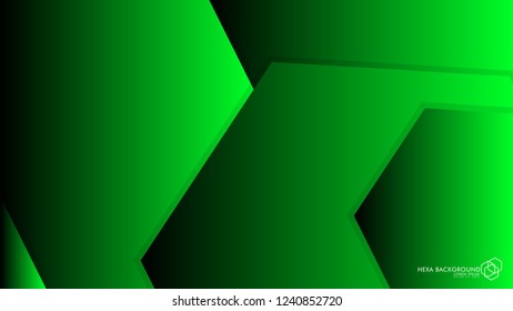 Vector Abstract Background Hexagon green light and shadow