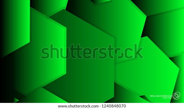 Vector Abstract Background Hexagon Green Light Stock Vector (Royalty ...