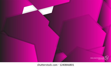 Vector Abstract Background Hexagon pink light and shadow
