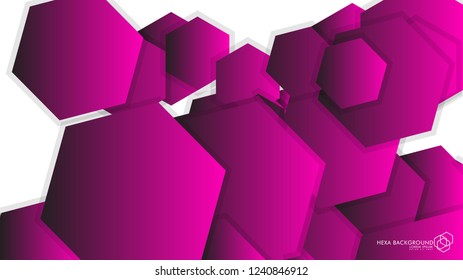 Vector Abstract Background Hexagon pink light and shadow