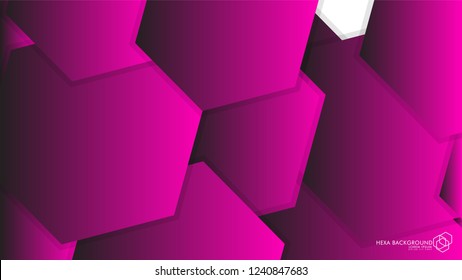 Vector Abstract Background Hexagon pink light and shadow