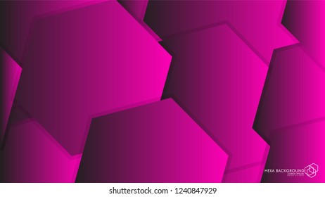 Vector Abstract Background Hexagon pink light and shadow