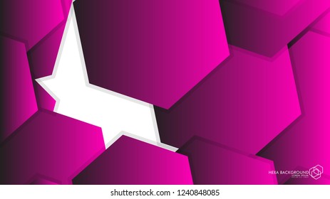 Vector Abstract Background Hexagon pink light and shadow