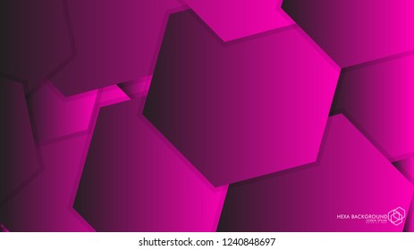 Vector Abstract Background Hexagon pink light and shadow