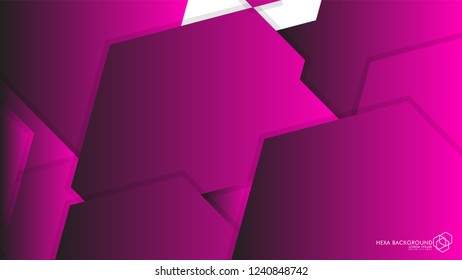 Vector Abstract Background Hexagon pink light and shadow