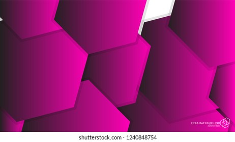 Vector Abstract Background Hexagon pink light and shadow