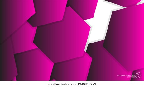Vector Abstract Background Hexagon pink light and shadow