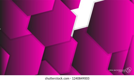 Vector Abstract Background Hexagon pink light and shadow