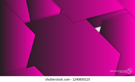 Vector Abstract Background Hexagon pink light and shadow