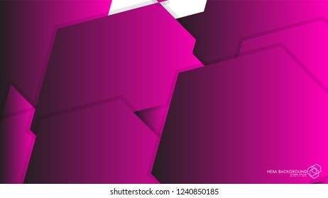 Vector Abstract Background Hexagon pink light and shadow