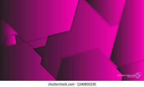 Vector Abstract Background Hexagon pink light and shadow