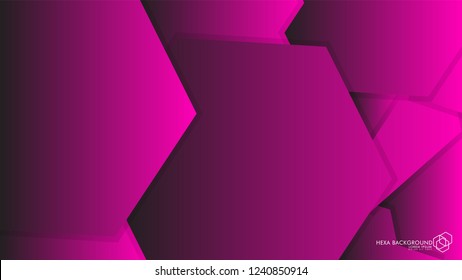 Vector Abstract Background Hexagon pink light and shadow
