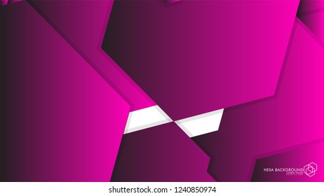 Vector Abstract Background Hexagon pink light and shadow