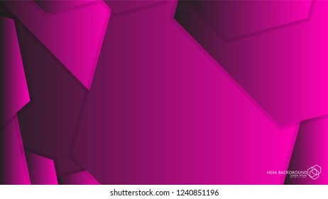 Vector Abstract Background Hexagon pink light and shadow