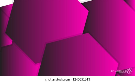 Vector Abstract Background Hexagon pink light and shadow