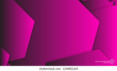 Vector Abstract Background Hexagon pink light and shadow