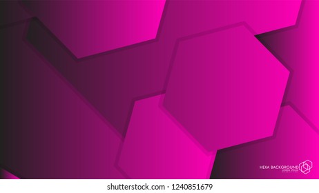Vector Abstract Background Hexagon pink light and shadow