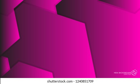 Vector Abstract Background Hexagon pink light and shadow