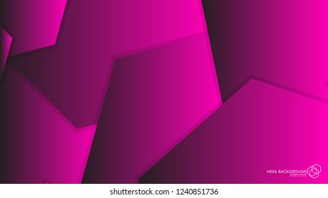 Vector Abstract Background Hexagon pink light and shadow