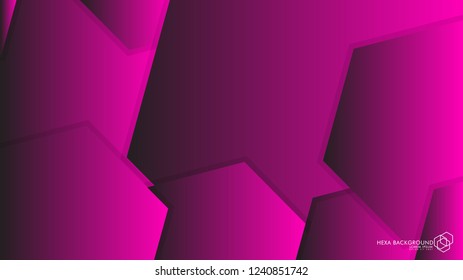 Vector Abstract Background Hexagon pink light and shadow