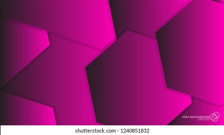 Vector Abstract Background Hexagon pink light and shadow