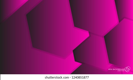 Vector Abstract Background Hexagon pink light and shadow